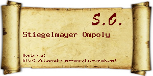 Stiegelmayer Ompoly névjegykártya